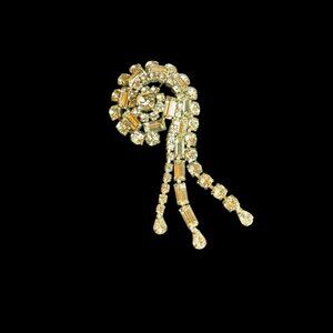 Vintage Broch crystal clear rhinestones Shooting star